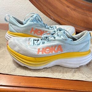 Hoka Men's Athletic Shoes in Light Blue and Orange